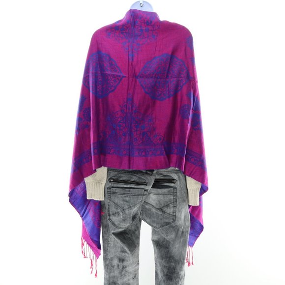 Pashmina 100% Cashmere Wrap β’ Reversable β’ Pink Purple β’ 74x28 - Picture 8 of 13